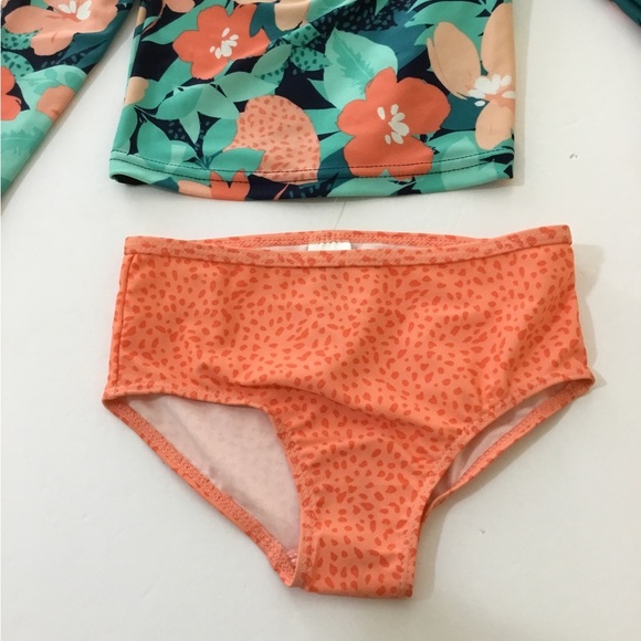 Carter's Just One You 18M Floral Rash-guard Bikini Set Swimsuit NWT - Picture 3 of 6